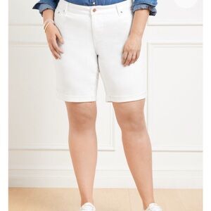 Talbots Flawless White Denim Girlfriend Shorts. Size 8